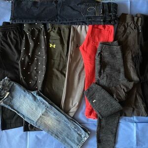 Under Armour Red and Gray Kids Jeans